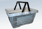 Einkaufskorb, Kunststoff, transparent, 22 Liter mit Doppelgriff