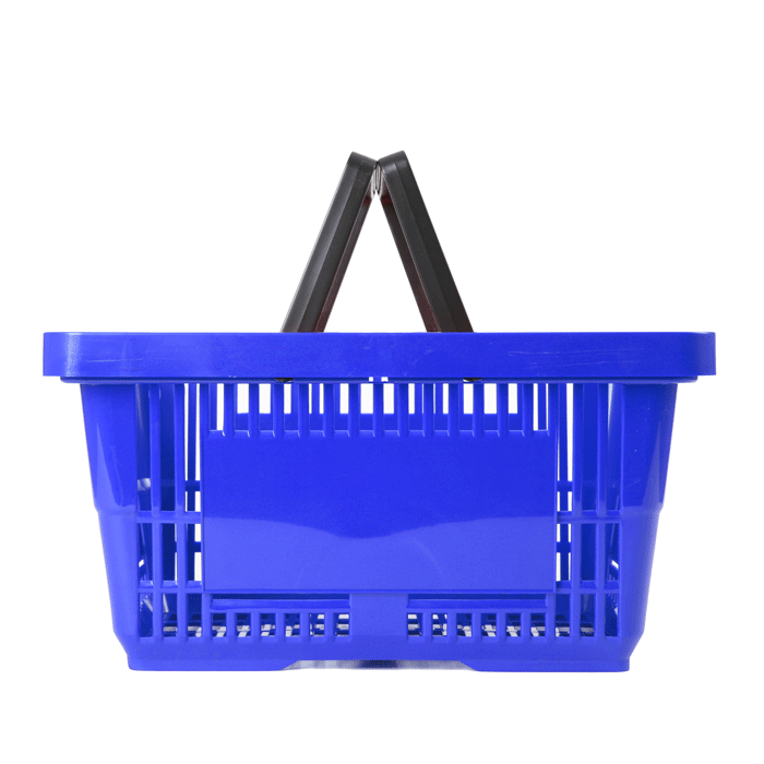 Einkaufskorb Kunststoff blau 22 Liter 2 Griffe