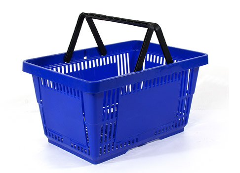 GERSO Einkaufskorb Einkaufskorb aus Kunststoff Plastik mit Henkel 20 Liter  40cm stapelbar