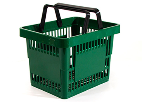 Einkaufskorb Kunststoff quadratisch grün 13 Liter